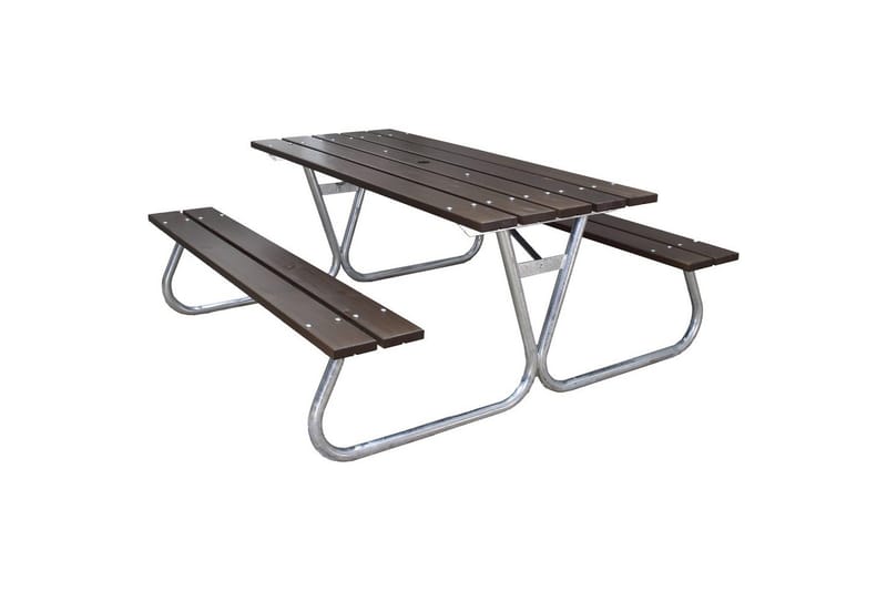 Picknickbord Stabil Metall Utan Ryggstöd - Brun - Utemöbler - Utebord & trädgårdsbord - Picknickbord & bänkbord