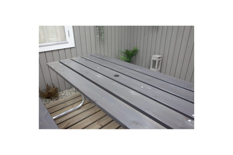 Picknickbord Stabil Metall Utan Ryggstöd - Grå - Utemöbler - Utebord & trädgårdsbord - Picknickbord & bänkbord