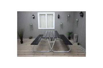 Picknickbord Stabil Metall Utan Ryggstöd - Svart - Utemöbler - Utebord & trädgårdsbord - Picknickbord & bänkbord