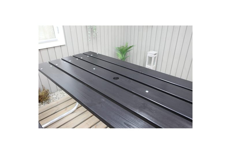 Picknickbord Stabil Metall Utan Ryggstöd - Svart - Utemöbler - Utebord & trädgårdsbord - Picknickbord & bänkbord