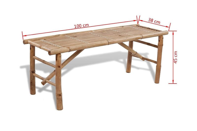 Ã–lbord med 2 bänkar 100 cm bambu - Brun - Picknickbord & bänkbord