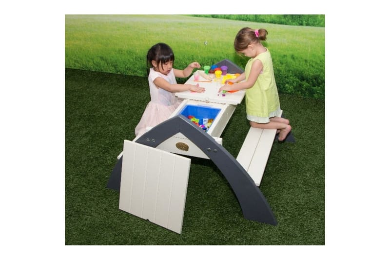 AXI Picknickbord för barn Delta grå & vit A031.023.00 - Picknickbord & bänkbord