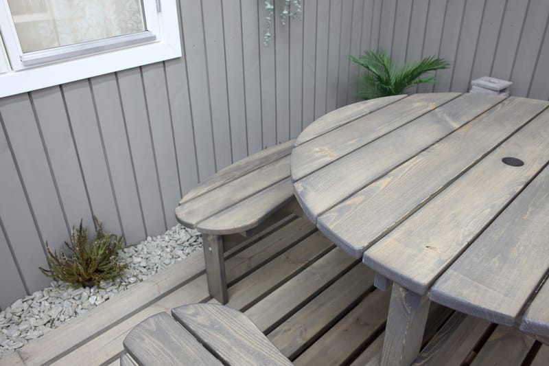 Frankfurt picknikbord - brun - grålaserad - Utemöbler - Utebord & trädgårdsbord - Picknickbord & bänkbord