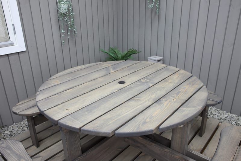 Frankfurt picknikbord - brun - grålaserad - Utemöbler - Utebord & trädgårdsbord - Picknickbord & bänkbord