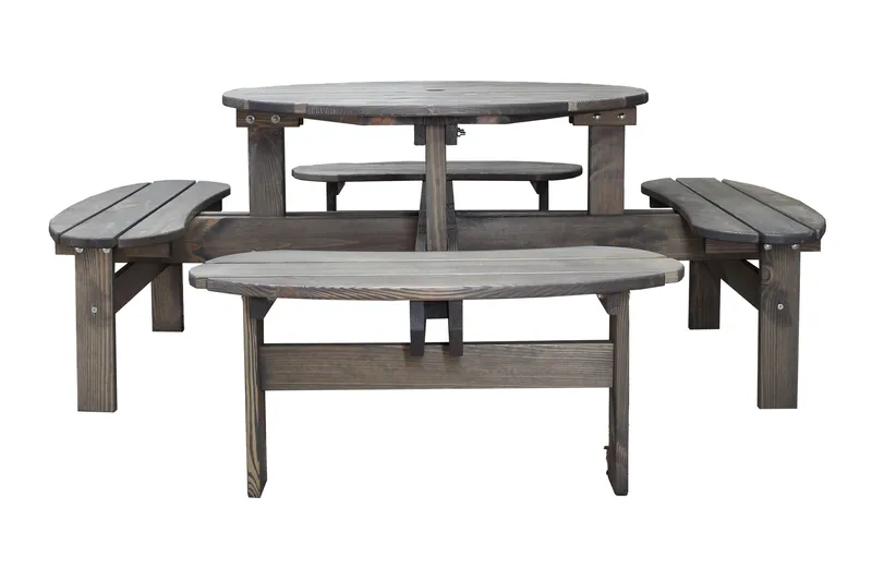 Frankfurt picknikbord - brun - grålaserad - Utemöbler - Utebord & trädgårdsbord - Picknickbord & bänkbord