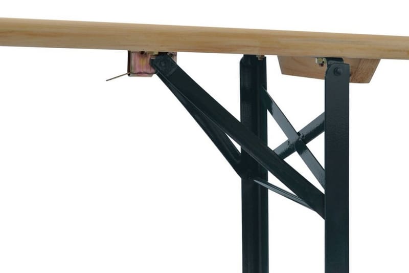 Hopfällbart ölbord med 2 bänkar 220 cm granträ - Brun - Utemöbler - Utebord & trädgårdsbord - Picknickbord & bänkbord