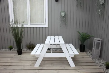 Nancie Mini Picknickbord - Vit - Utemöbler - Utebord & trädgårdsbord - Picknickbord & bänkbord