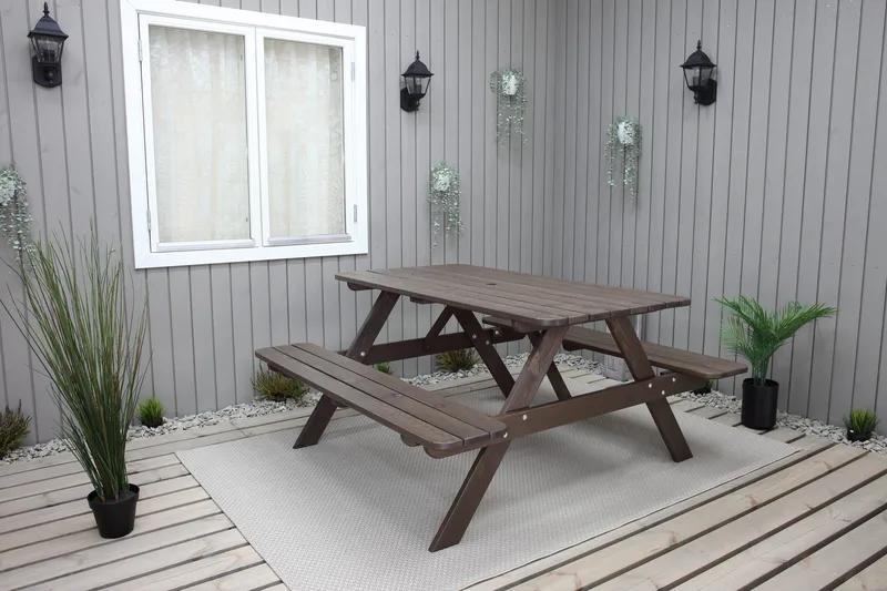 Nancie Picknickbord 150 cm - Brun - Utemöbler - Utebord & trädgårdsbord - Picknickbord & bänkbord