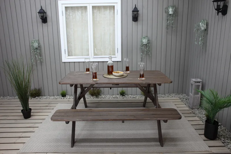 Nancie Picknickbord 150 cm - Brun - Utemöbler - Utebord & trädgårdsbord - Picknickbord & bänkbord