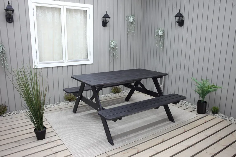 Nancie Picknickbord 158 cm - Kaffesvart - Utemöbler - Utebord & trädgårdsbord - Picknickbord & bänkbord
