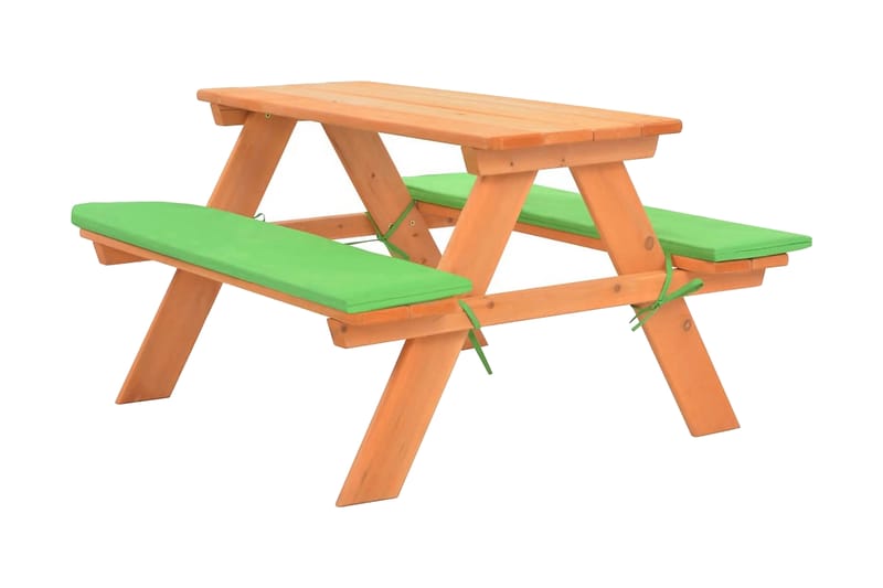 Picknickbord för barn med bänkar 89x79x50 cm massivt granträ - Brun - Picknickbord barn - Utemöbler barn - Picknickbord & bänkbord