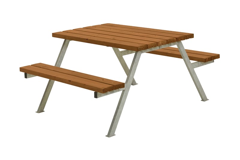PLUS Alpha Bänkset 118 cm Grundmålad Teak - Utemöbler - Utebord & trädgårdsbord - Picknickbord & bänkbord