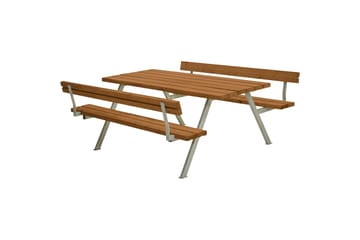 PLUS Alpha Bänkset med 2 Ryggstöd 177 cm Grundmålad Teak