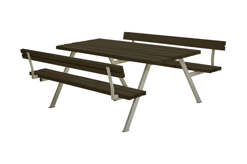 PLUS Alpha Bänkset med 2 Ryggstöd 177 cm - Utemöbler - Utebord & trädgårdsbord - Picknickbord & bänkbord