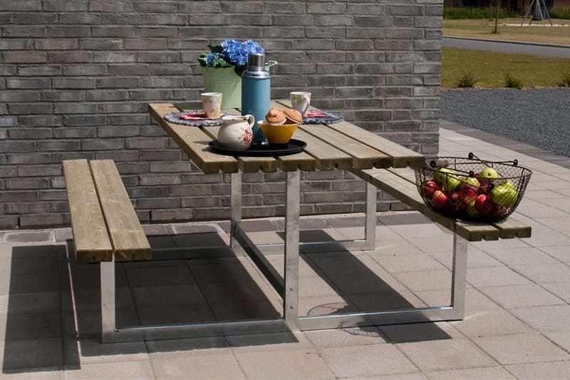PLUS Basic Bänkset 177 cm - Naturell - Utemöbler - Utebord & trädgårdsbord - Picknickbord & bänkbord