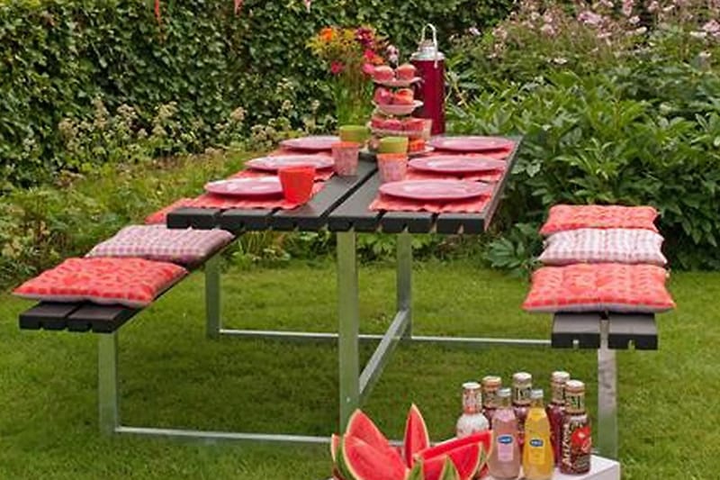 PLUS Basic Bänkset 177 cm - Svart - Utemöbler - Utebord & trädgårdsbord - Picknickbord & bänkbord
