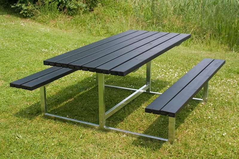 PLUS Basic Bänkset 177 cm - Svart - Utemöbler - Utebord & trädgårdsbord - Picknickbord & bänkbord