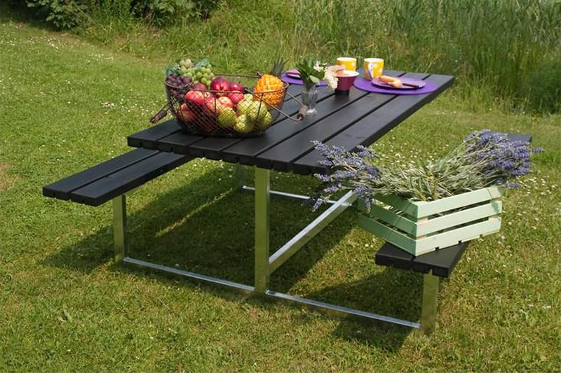 PLUS Basic Bänkset 177 cm - Svart - Utemöbler - Utebord & trädgårdsbord - Picknickbord & bänkbord