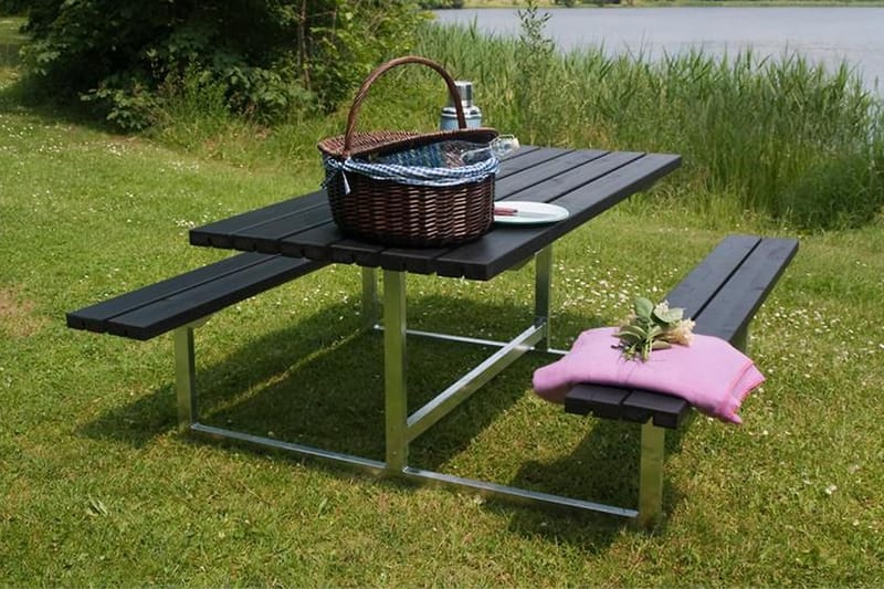 PLUS Basic Bänkset 177 cm - Svart - Utemöbler - Utebord & trädgårdsbord - Picknickbord & bänkbord
