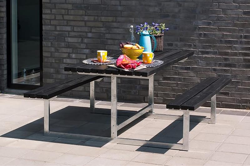 PLUS Basic Bänkset 177 cm - Svart - Utemöbler - Utebord & trädgårdsbord - Picknickbord & bänkbord