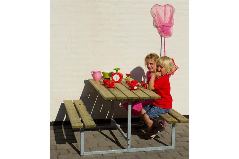 PLUS Basic Bänkset för Barn - Beige - Utemöbler - Utebord & trädgårdsbord - Picknickbord & bänkbord
