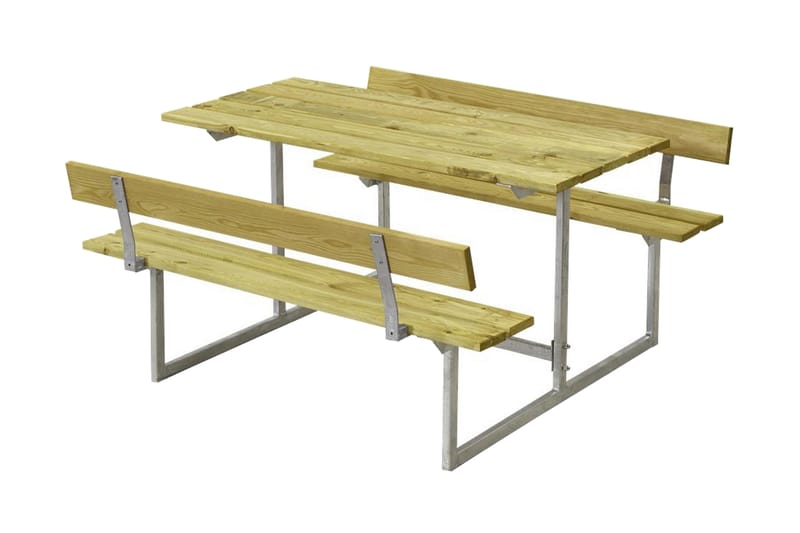 PLUS Basic Bänkset för Barn med 2 Ryggstöd - Ljusbrun - Utemöbler - Utebord & trädgårdsbord - Picknickbord & bänkbord