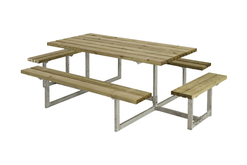 PLUS Basic Bänkset Komplett med 2 Påbyggnader - Beige/Grå - Utemöbler - Utebord & trädgårdsbord - Picknickbord & bänkbord