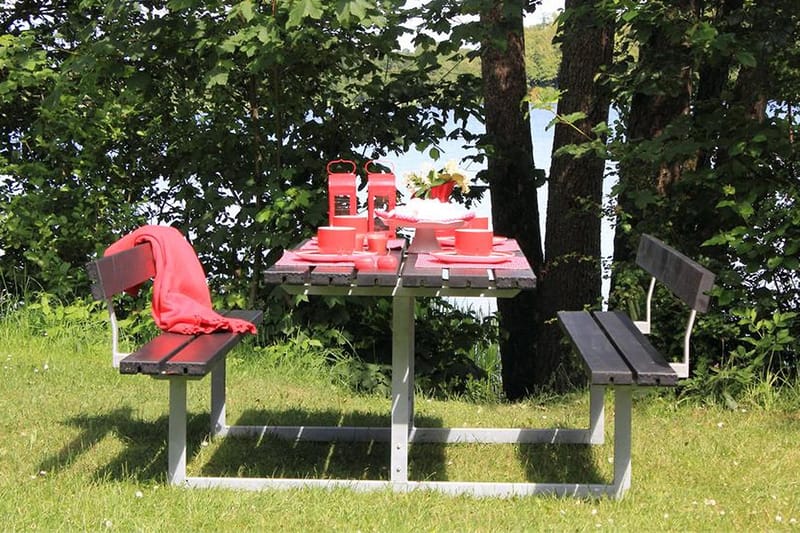 PLUS Basic Bänkset med 2 Ryggstöd - Svart - Picknickbord & bänkbord