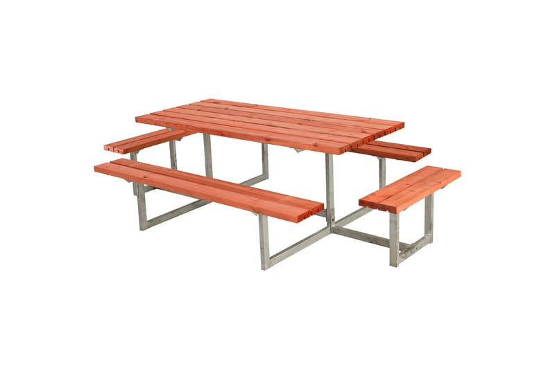 PLUS Basic Bänkset med 2 Påbyggnader 260 cm Grundmålad Teak - Picknickbord & bänkbord