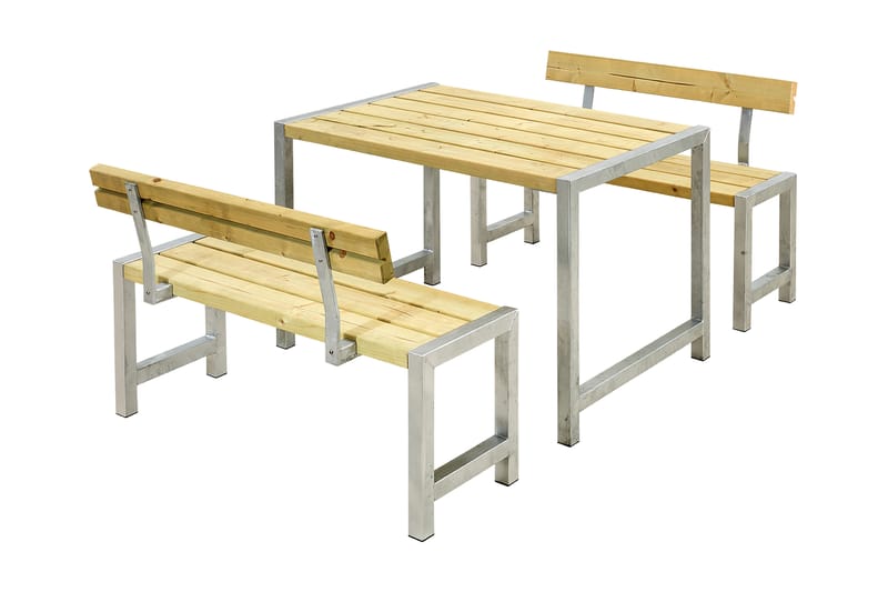 PLUS Caféset med 2 Ryggstöd 127 cm - Picknickbord & bänkbord