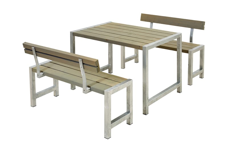 PLUS Caféset med 2 Ryggstöd 127 cm - Utemöbler - Utebord & trädgårdsbord - Picknickbord & bänkbord
