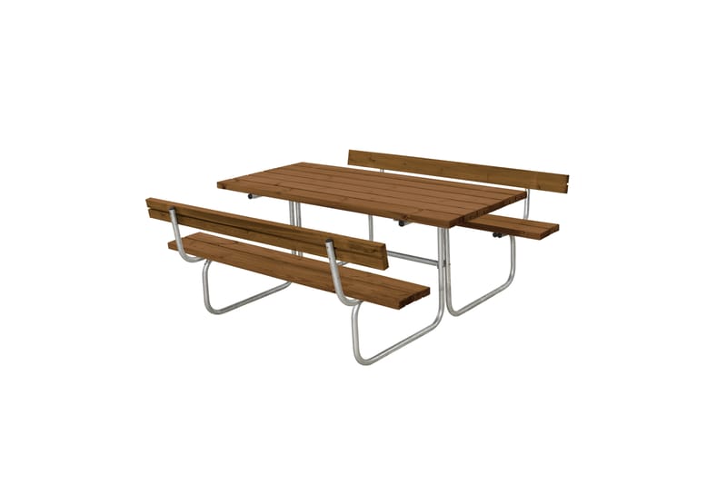 PLUS Classic Bänkset med 2 Ryggstöd 177 cm Grundmålad Teak - Picknickbord & bänkbord