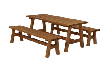 PLUS Country Plankset Bord och 2 Bänkar Grundmålad Teak 177