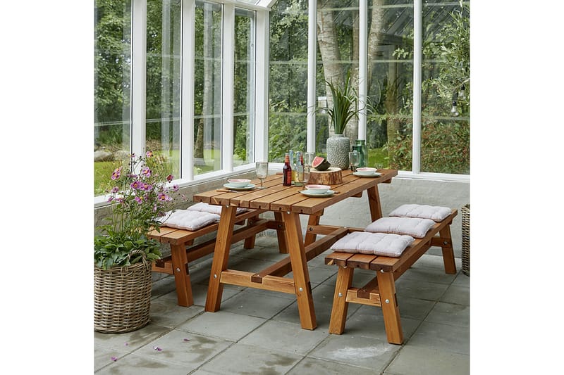 PLUS Country Plankbord Grundmålad Teak 177 cm - Utemöbler - Utebord & trädgårdsbord - Picknickbord & bänkbord