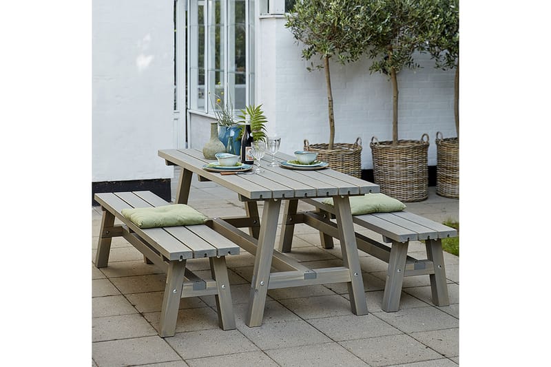 PLUS Country Plankset Bord och 2 Bänkar 177 cm - Utemöbler - Utebord & trädgårdsbord - Picknickbord & bänkbord