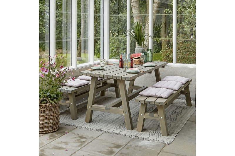 PLUS Country Plankset Bord och 2 Bänkar 177 cm - Utemöbler - Utebord & trädgårdsbord - Picknickbord & bänkbord