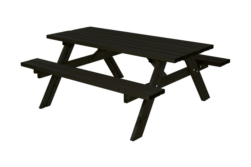 PLUS Gudrun Picknickbord med Bänk 177 cm - Svart - Picknickbord & bänkbord