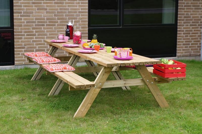 PLUS Gudrun Picknickbord med Bänk 300 cm - Trä - Utemöbler - Utebord & trädgårdsbord - Picknickbord & bänkbord