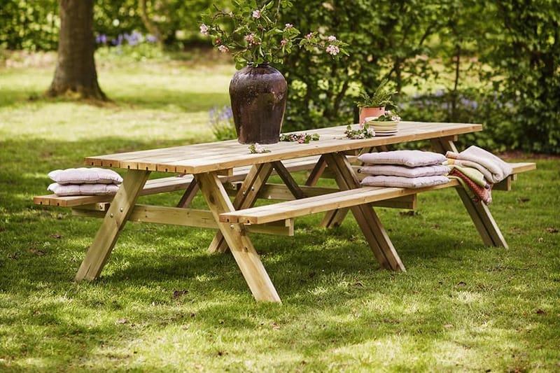PLUS Gudrun Picknickbord med Bänk 300 cm - Trä - Picknickbord & bänkbord