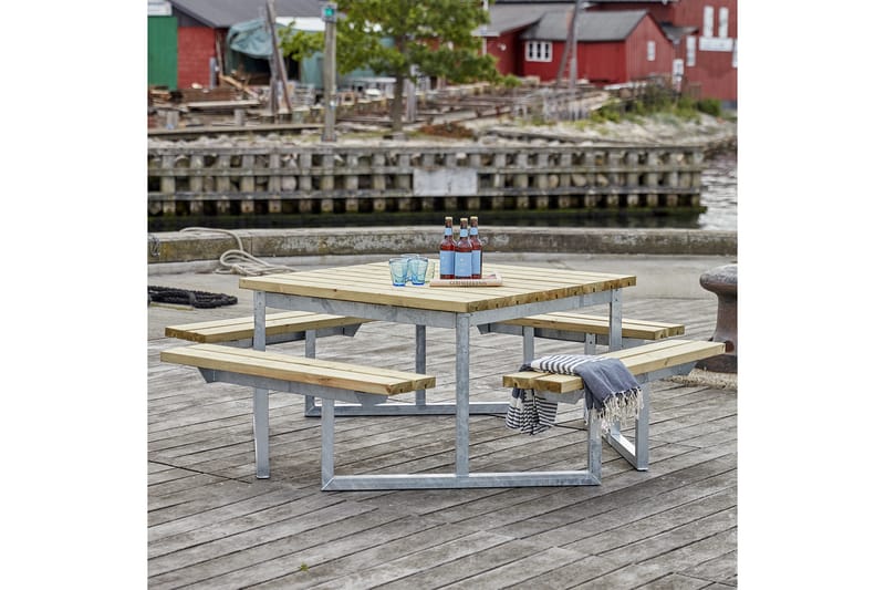 PLUS Twist Bänkset 204 cm Tryckimpregnerat - Utemöbler - Utebord & trädgårdsbord - Picknickbord & bänkbord