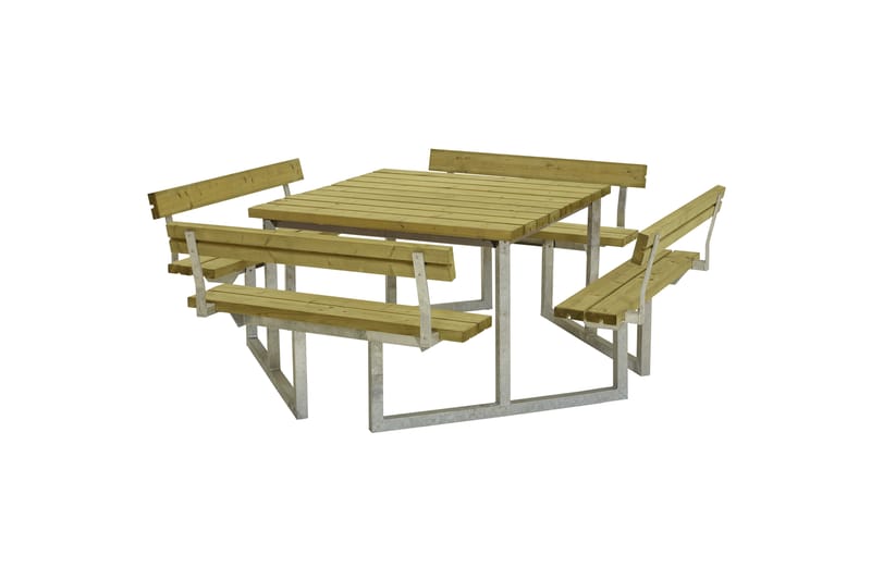 PLUS Twist Bänkset med 4 Ryggstöd 227 cm Tryckimpregnerat - Picknickbord & bänkbord