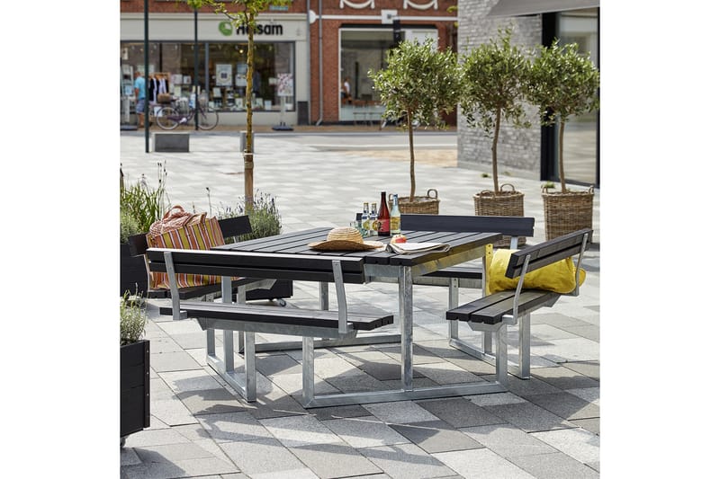 PLUS Twist Bänkset med 4 Ryggstöd 227 cm - Utemöbler - Utebord & trädgårdsbord - Picknickbord & bänkbord