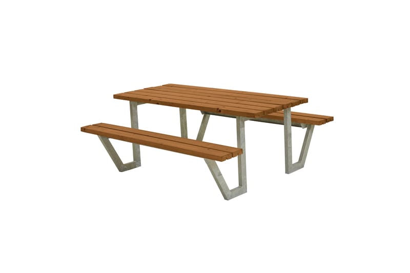 PLUS Wega Bänkset 177 cm Grundmålad Teak - Picknickbord & bänkbord