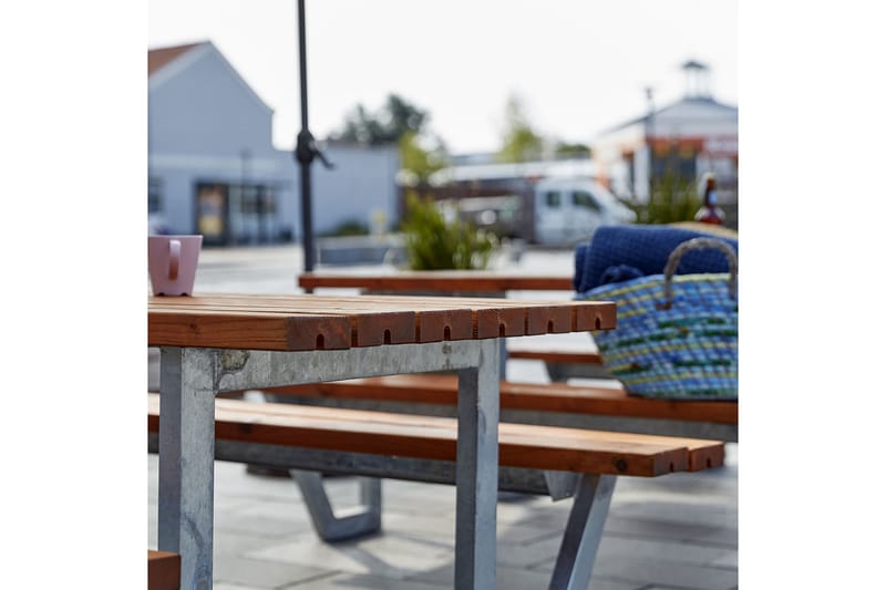 PLUS Wega Bänkset 177 cm Grundmålad Teak - Utemöbler - Utebord & trädgårdsbord - Picknickbord & bänkbord