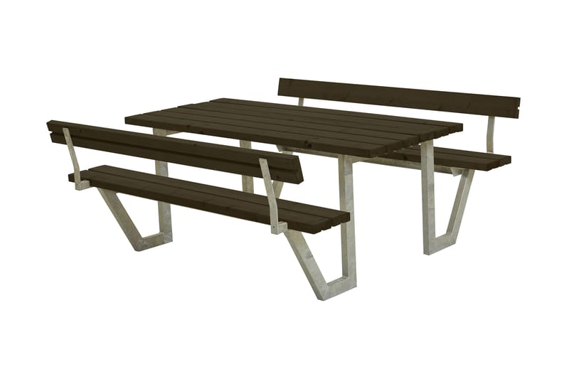 PLUS Wega Bänkset med 2 Ryggstöd 177 cm - Utemöbler - Utebord & trädgårdsbord - Picknickbord & bänkbord