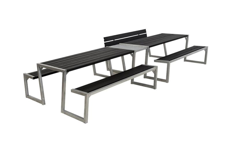 PLUS Zigma Picknickbord med Bänk 2-Del - Svart - Picknickbord & bänkbord