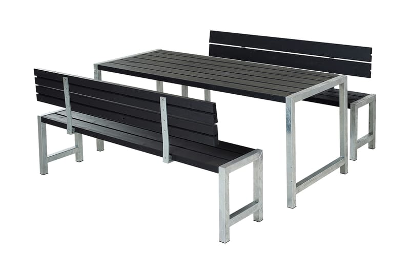 PLUS Plankset med 2 Ryggstöd 186 cm - Picknickbord & bänkbord