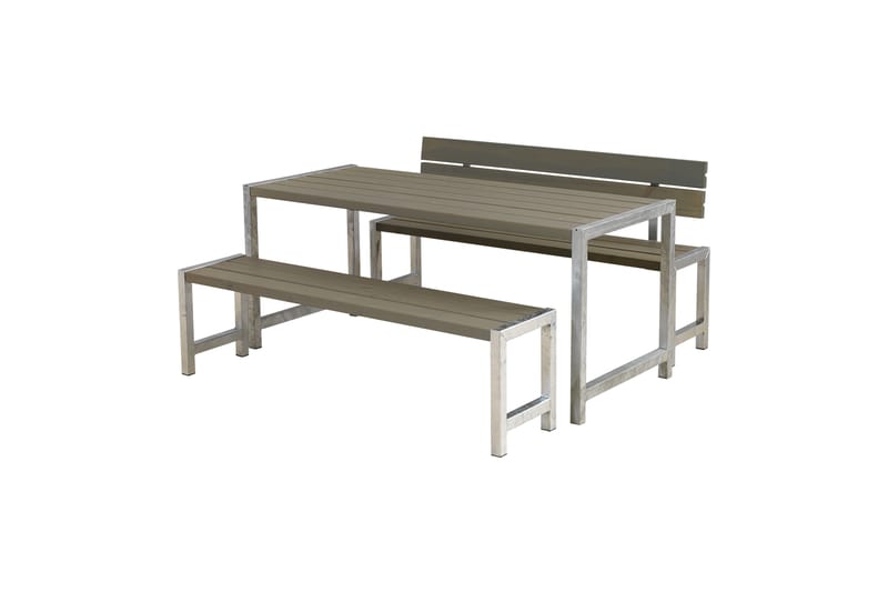 PLUS Plankset med 1 Ryggstöd 186 cm - Utemöbler - Utebord & trädgårdsbord - Picknickbord & bänkbord