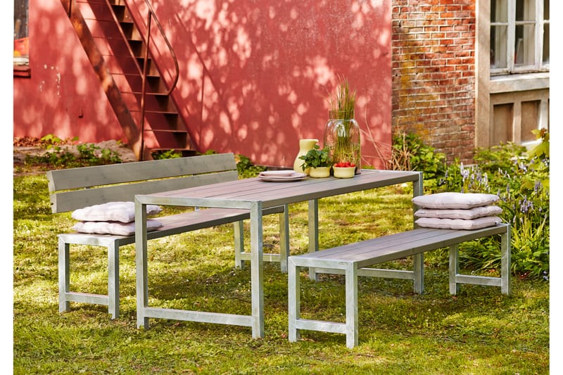 PLUS Plankset med 1 Ryggstöd 186 cm - Utemöbler - Utebord & trädgårdsbord - Picknickbord & bänkbord