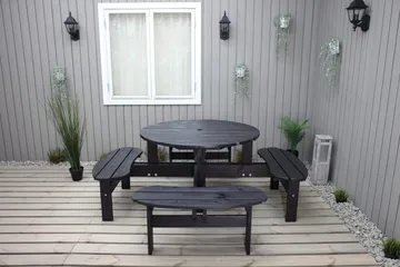 Rogolo Picknickbord 199 cm - Kaffesvart - Utemöbler - Utebord & trädgårdsbord - Picknickbord & bänkbord